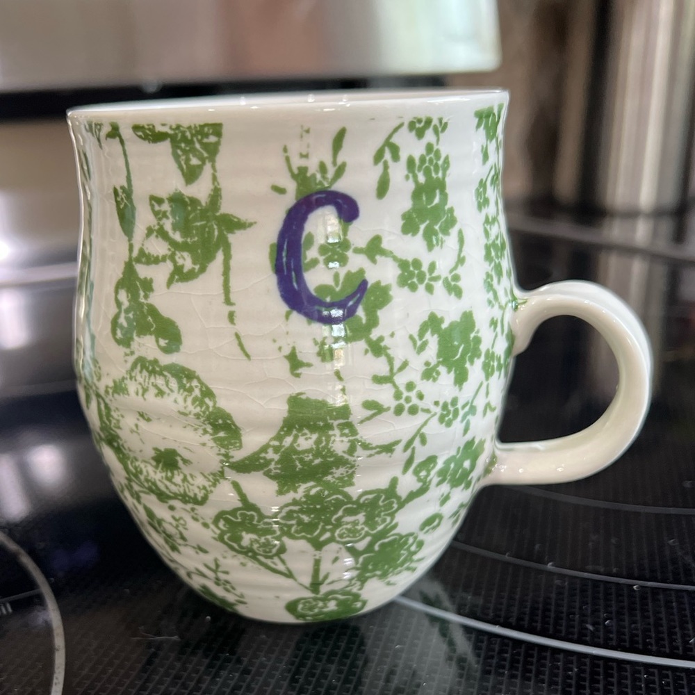 Anthropolgie Homegrown Initial Coffee Mug